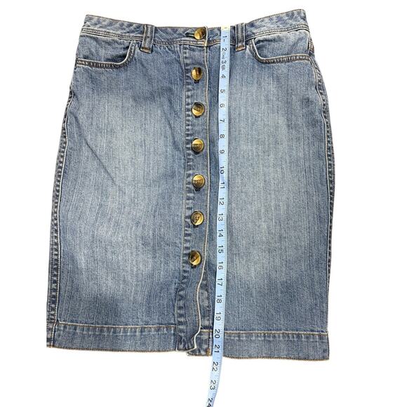 BODEN Button Front Denim Skirt Size 8R - Picture 5 of 7